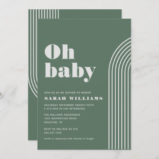 Baby shower Abstrait rétro | Invitation