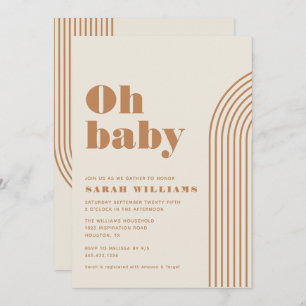 Baby shower Abstrait rétro Invitation