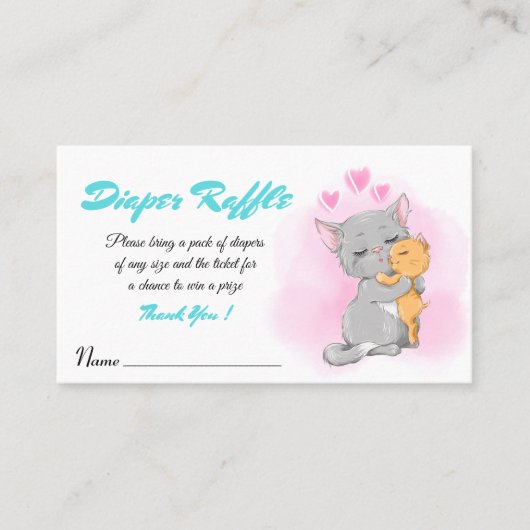 Baby shower activiteit Luier Raffle ticket schatti (Voorkant)