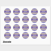 Baby shower Adreslabel - Paarse Ronde Sticker (Vel)