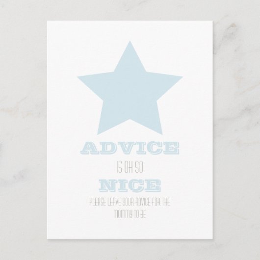 BABY SHOWER ADVICE-KAART ADVIESKAART (Voorkant)