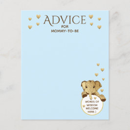 Baby shower Advice Kaart Elephant Blue