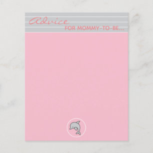 Baby shower Advice Kaart "Roze/grijze dolfijn"