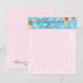 Baby shower Advice Kaart "Roze schildpad" (Voorkant / Achterkant)