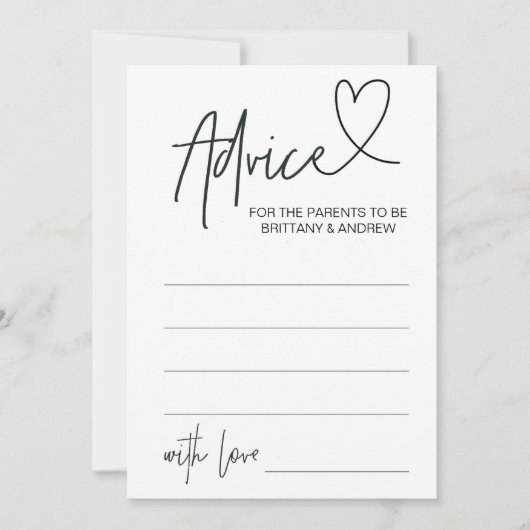 Baby shower advies Kaart gepersonaliseerd (Voorkant)