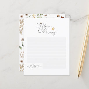 Baby shower advies voor mama modern bee wildflower