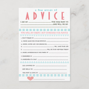 baby shower Adviezenkaarten Kaart