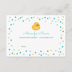 baby shower Adviezenkaarten   Rubber Duck Kaart