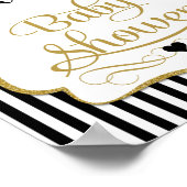 Baby shower Affiche de bienvenue Black Gold Elegan (Coin)