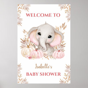 Baby shower Affiche de bienvenue d'éléphant de aut