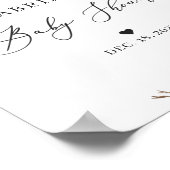 Baby shower Affiche de bienvenue Rustique hiver Fl (Coin)