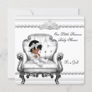Baby Shower Afrikaans-Amerikaanse Prinses Meisje S Kaart
