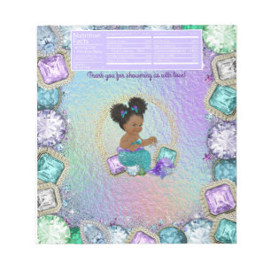 Baby Shower Afro Zeemeermin Candy Bar Verpakking Notitieblok