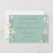 baby shower - afwerking - afdruk - spaar de datum  kaart (Achterkant)