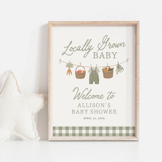 Baby shower agricole Affiche de bienvenue