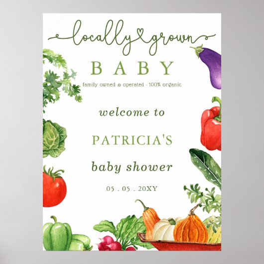 Baby shower agricole Affiche de bienvenue (Devant)