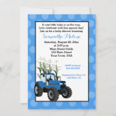 Baby shower agricole Blue Tractor Invitation (Devant)
