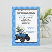 Baby shower agricole Blue Tractor Invitation (Debout devant)