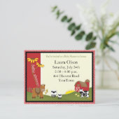 Baby shower agricole Carte postale Invitation (Debout devant)