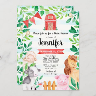 Baby shower agricole Invitation Aliments pour anim