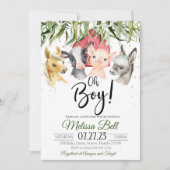 Baby shower agricole Invitation Boy Boho (Devant)