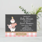 Baby shower agricole invitation Pays Bébé Fille Ro (Debout devant)