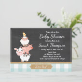 Baby shower agricole invitation Pays Bébé Garçon B (Debout devant)