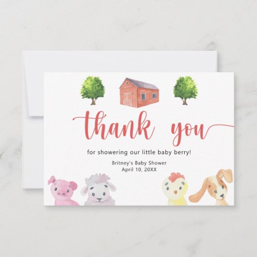 Baby shower agricole - merci (Devant)