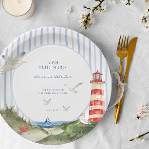 Baby Shower Ahoy Petit Marin Nautique Papieren Bordje