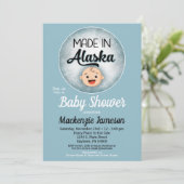 Baby shower Alaska Funny Blue Boys Invitation (Debout devant)
