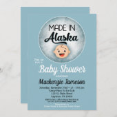 Baby shower Alaska Funny Blue Boys Invitation (Devant / Derrière)