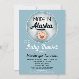 Baby shower Alaska Funny Blue Boys Invitation