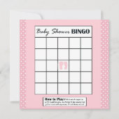 Baby shower Alfabet Naam & Bingo Spel Roze Lam Kaart (Achterkant)