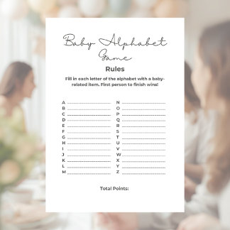 Baby Shower Alfabetspel Briefhoofd