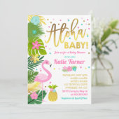 Baby shower Aloha Invitation Baby shower tropical (Debout devant)