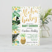 Baby shower Aloha Invitation Baby shower tropical (Debout devant)