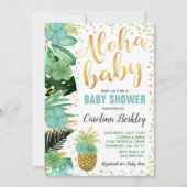 Baby shower Aloha Invitation Baby shower tropical (Devant)