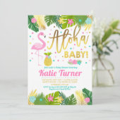 Baby shower Aloha Invitation Baby shower tropical (Debout devant)