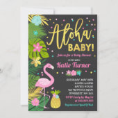 Baby shower Aloha Invitation Baby shower tropical (Devant)