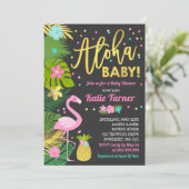 Baby shower Aloha Invitation Baby shower tropical (Debout devant)