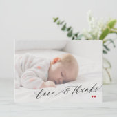 Baby shower amour et merci script simple photo (Debout devant)