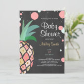 Baby shower anananas uitnodiging Tropisch bridal (Staand voorkant)