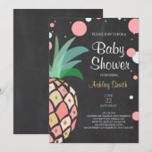 Baby shower anananas uitnodiging Tropisch bridal (Voorkant / Achterkant)