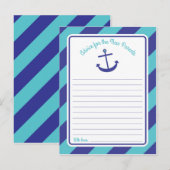 Baby shower Ancre bleu Mots de conseil (Devant / Derrière)