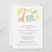 Baby shower animal bébé doux, Invitation neutre (Devant)
