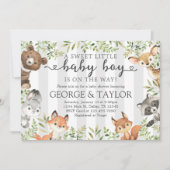 Baby shower animal de bois Invitation Invitation (Devant)