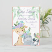 Baby shower animal de la jungle Invitation, Modèle (Debout devant)