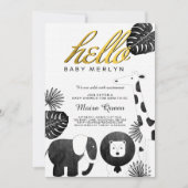 Baby shower animal Safari Invitation (Devant)