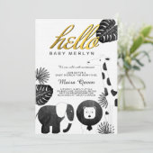 Baby shower animal Safari Invitation (Debout devant)