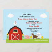 Baby shower Animaux de ferme Invitation (Devant / Derrière)